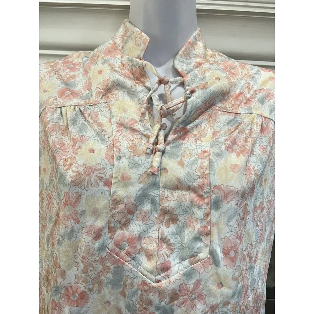 Vtg 70s 80s Liberty Floral Matching‎ Skirt & Top Sz M/L Pastel Cottagecore